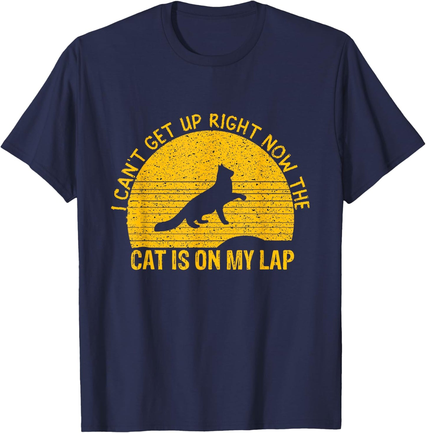 I Can't Get Up Right Now The Cat Is On My Lap Women T-Shirt - T-Shirt | Navy