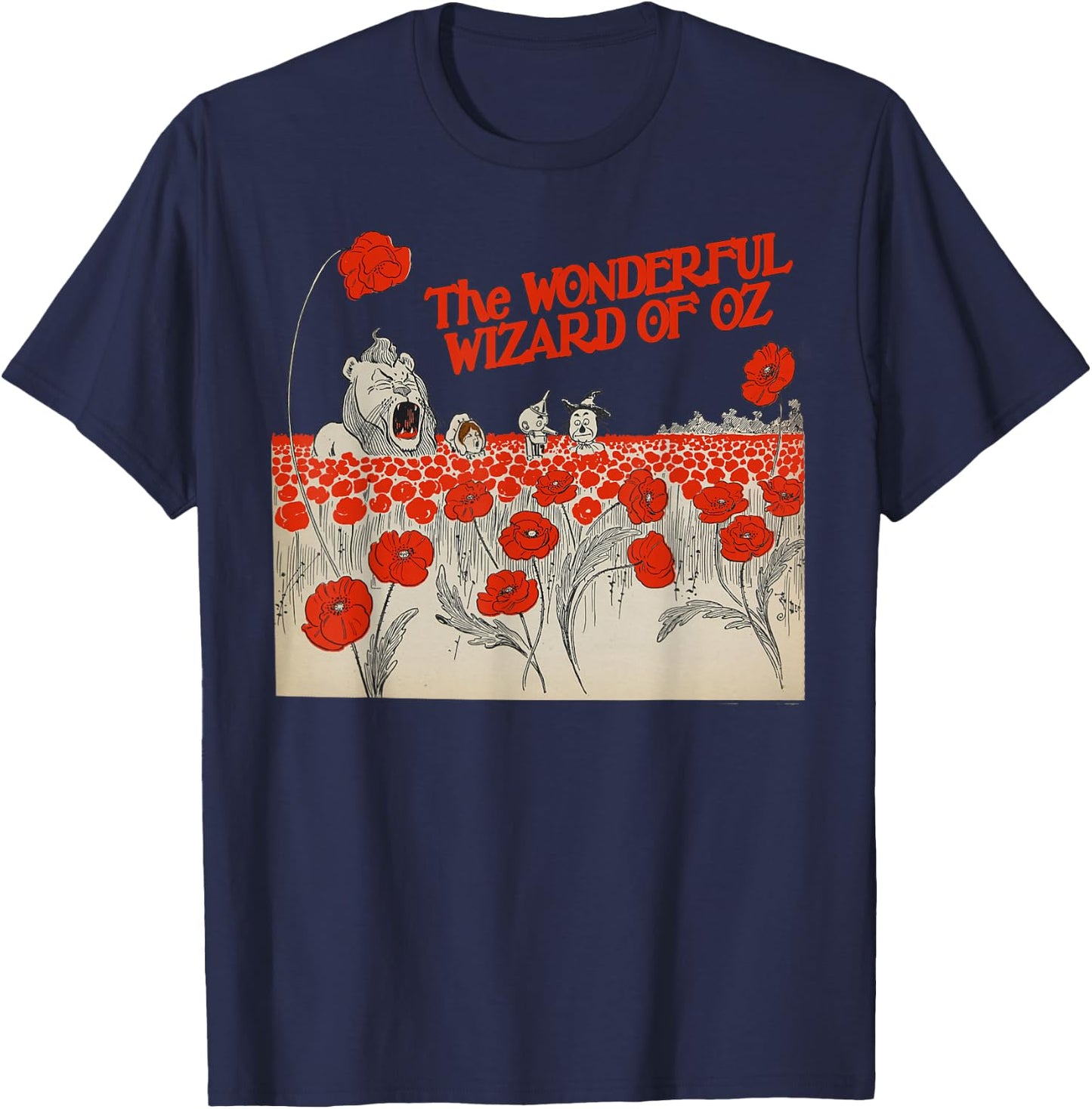 Vintage Wizard of OZ Tin Man Lion Scarecrow Dorothy T-Shirt - T-Shirt | Navy