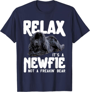 Relax It's A Newfie Not A Freakin' Bear - Newfoundland Dog T-Shirt - T-Shirt | Navy