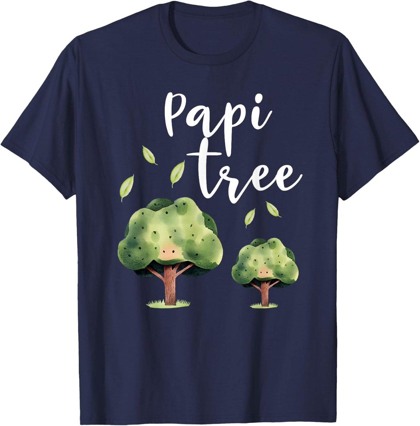 Papi Tree Daddy Spanish Baby Shower Nature Lover Cute T-Shirt - T-Shirt | Navy