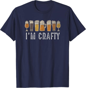 Craft Beer Art I'm Crafty Home Brew Beer Vintage Apparel T-Shirt - T-Shirt | Navy