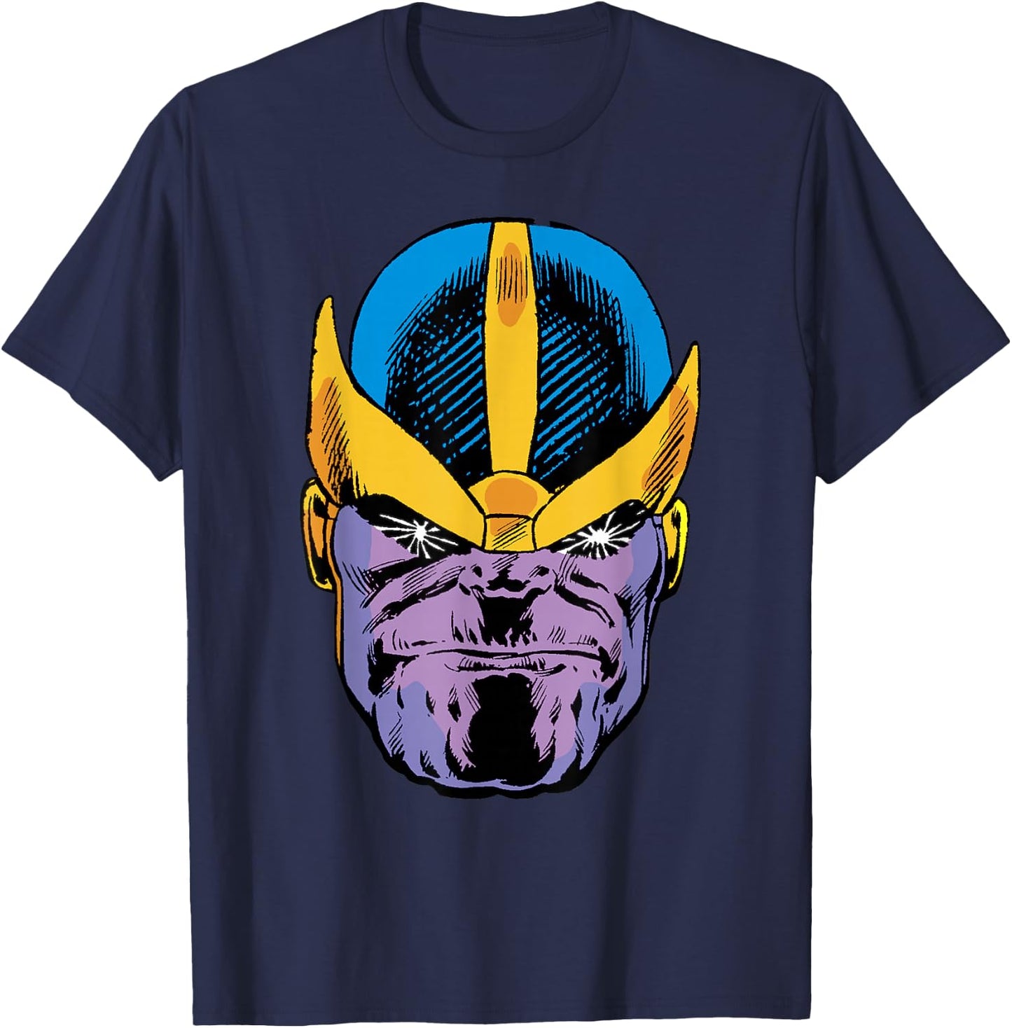 Marvel Thanos Classic Comic Big Face T-Shirt - T-Shirt | Navy