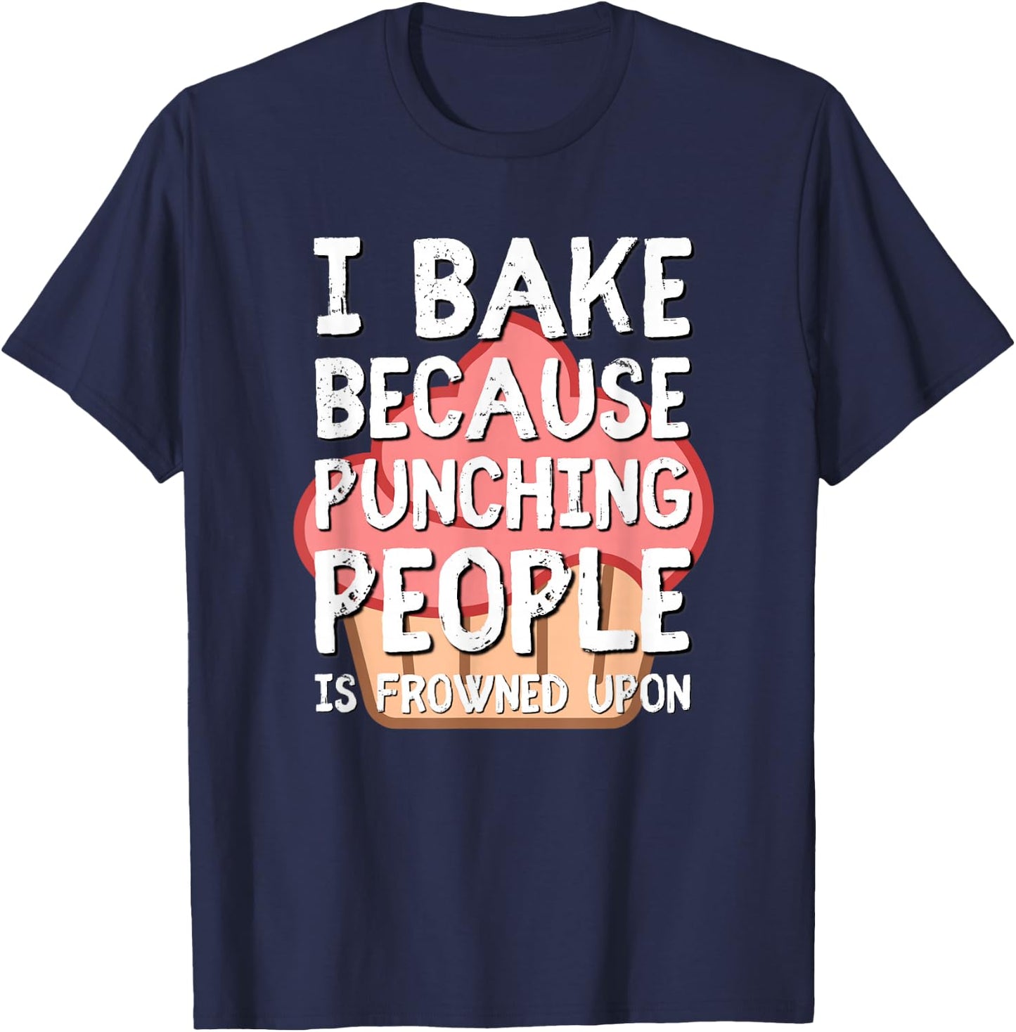 Funny Baking Shirt or Men or Love to Stress Bake T-Shirt - T-Shirt | Navy
