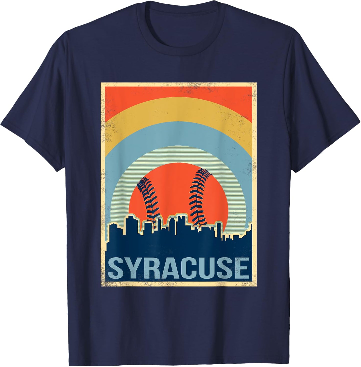 Vintage Syracuse Baseball Softball Shirt T-Shirt - T-Shirt | Navy