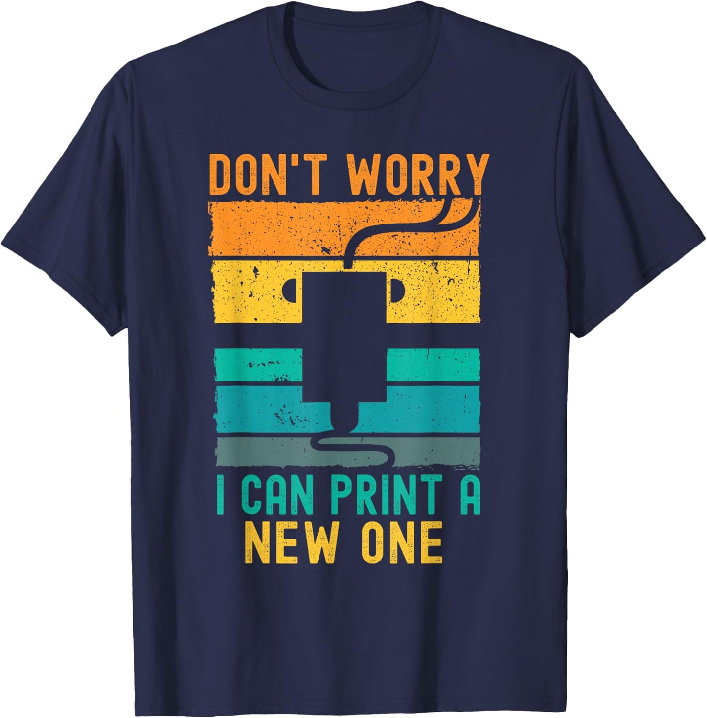 3D Printer Vintage Retro Gift for Geeks 3D Printing T-Shirt - T-Shirt | Navy