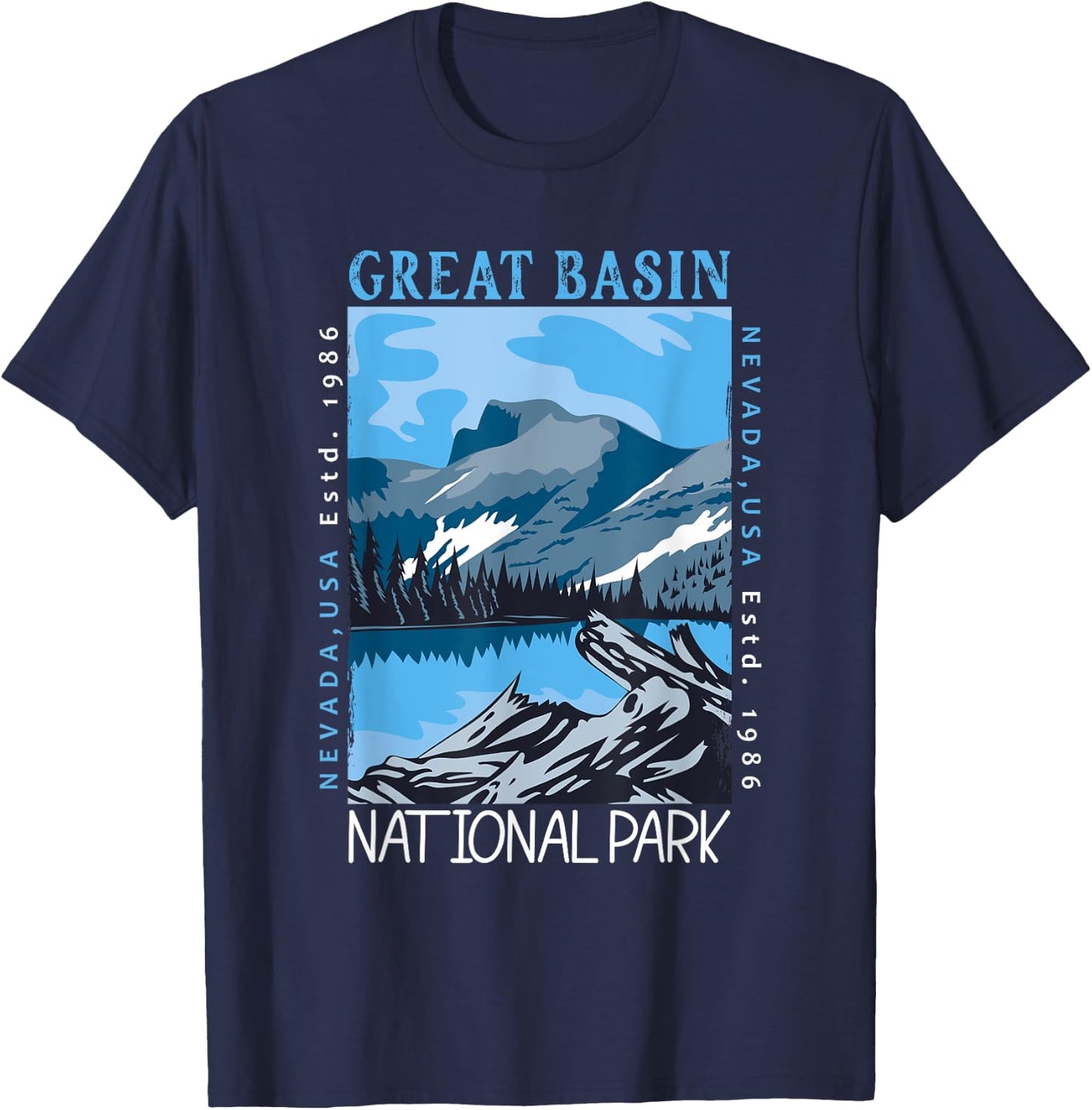 Great Basin National Park Nevada Distressed Vintage T-Shirt - T-Shirt | Navy