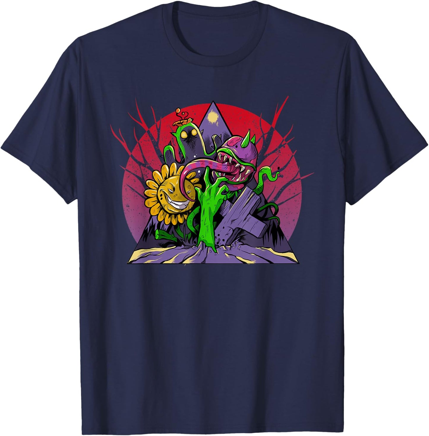 Zombies and Plants T-Shirt - T-Shirt | Navy