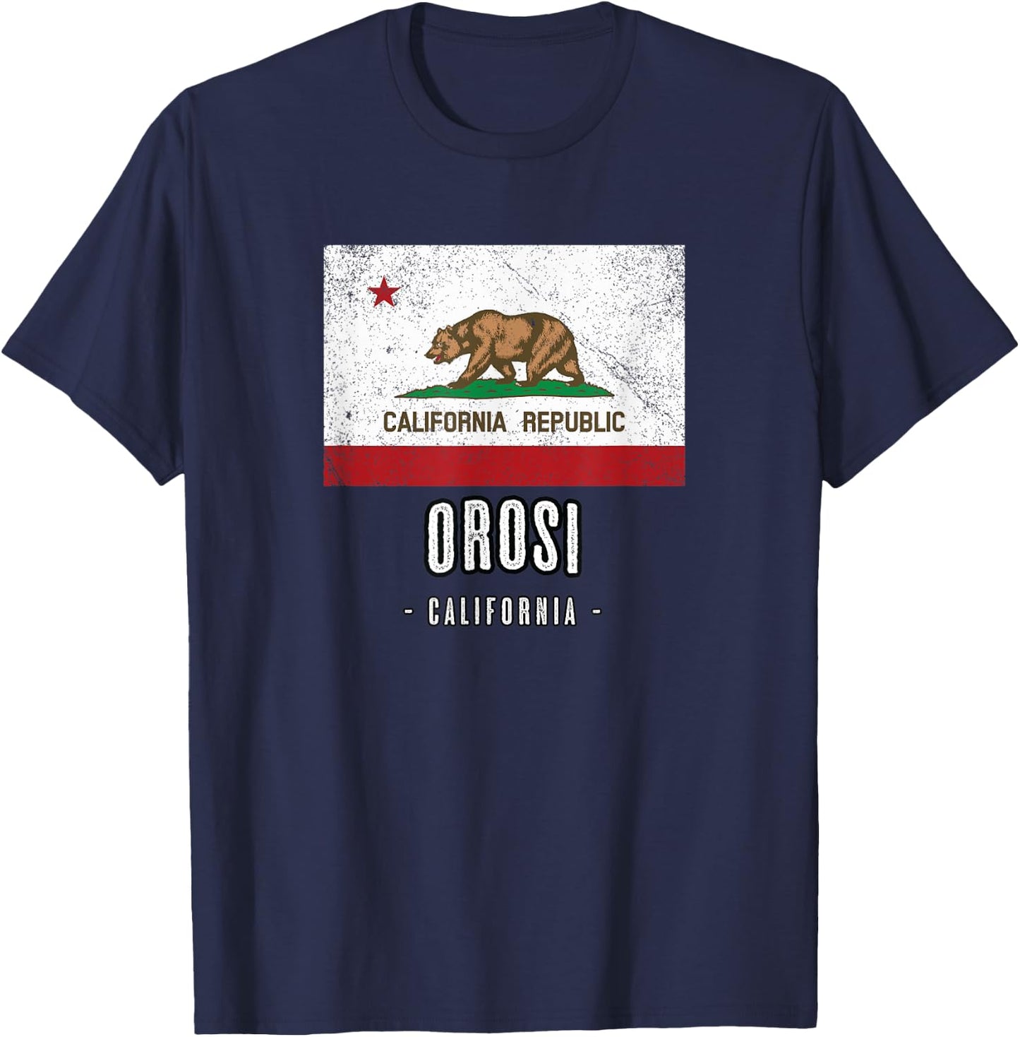 OROSI - California | Cali City Souvenir - CA Flag T-Shirt - T-Shirt | Navy