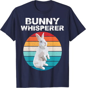 Bunny Whisperer Retro Funny Rabbit Lover Girls Women Kids T-Shirt - T-Shirt | Navy