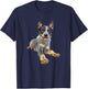 Queensland Heeler Blue Laying Down T-Shirt - T-Shirt | Navy