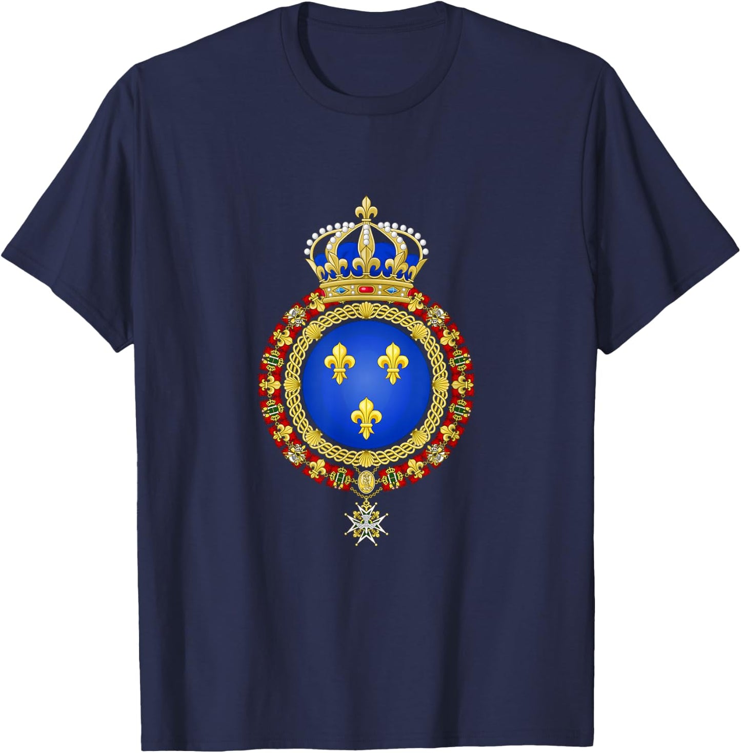 France Coat of Arms Crest French Emblem T-Shirt - T-Shirt | Navy