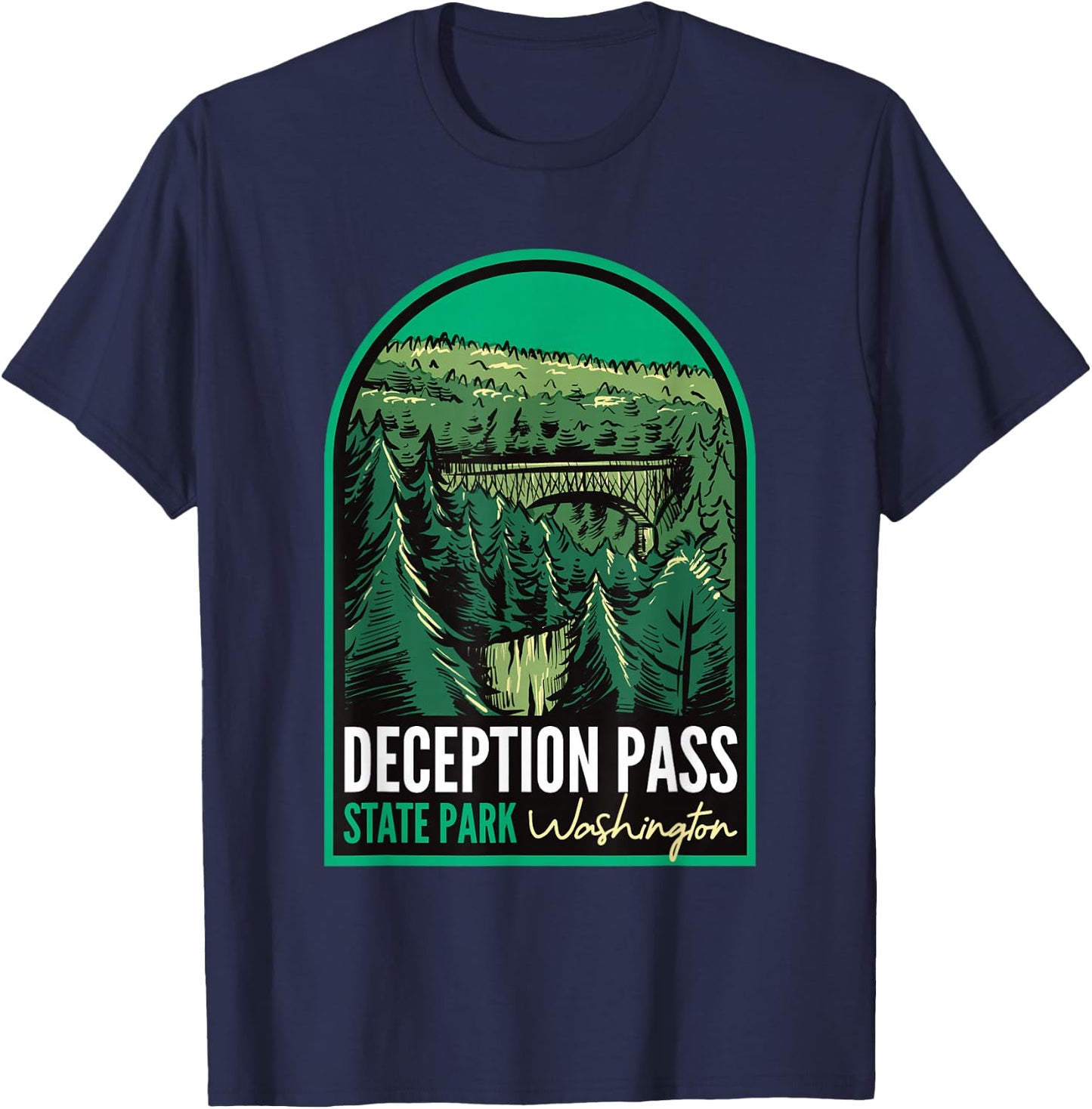 Deception Pass State Park Washington T-Shirt - T-Shirt | Navy