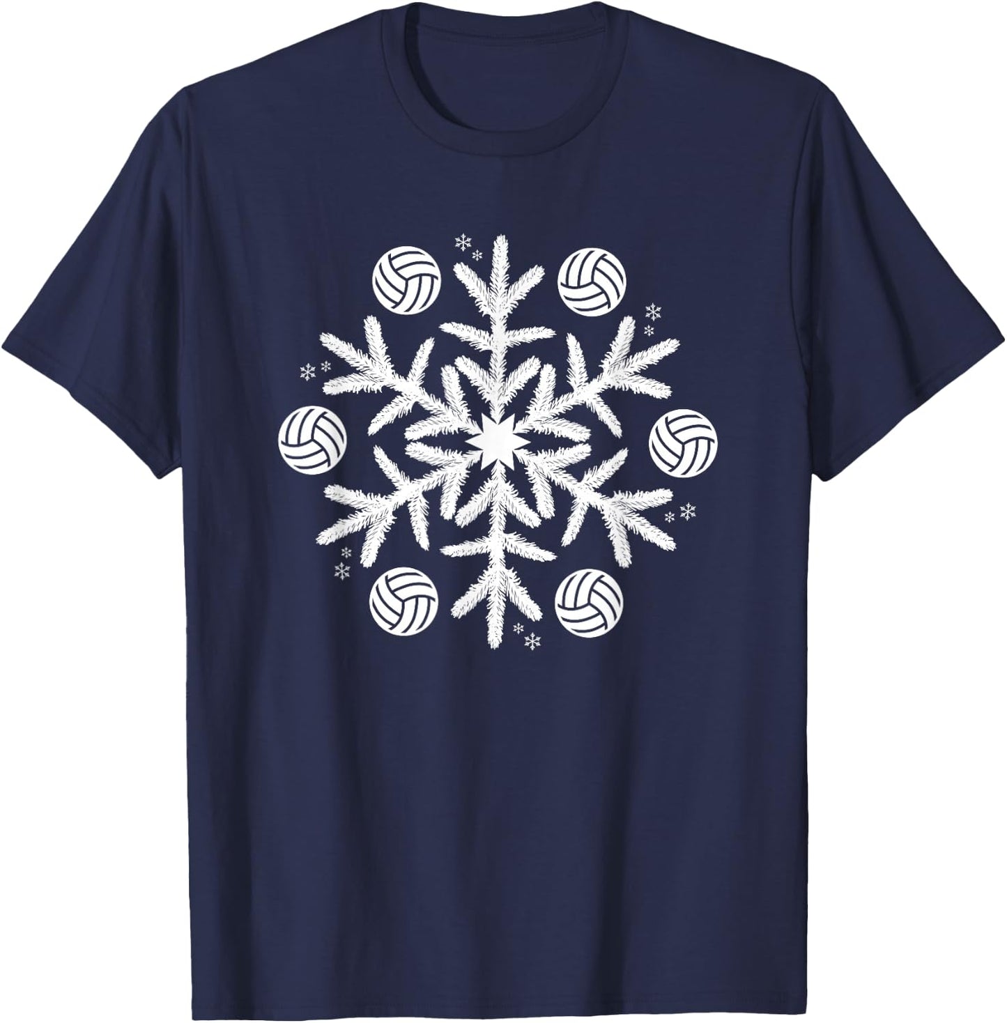 Snowflake Christmas Volleyball T-Shirt - T-Shirt | Navy