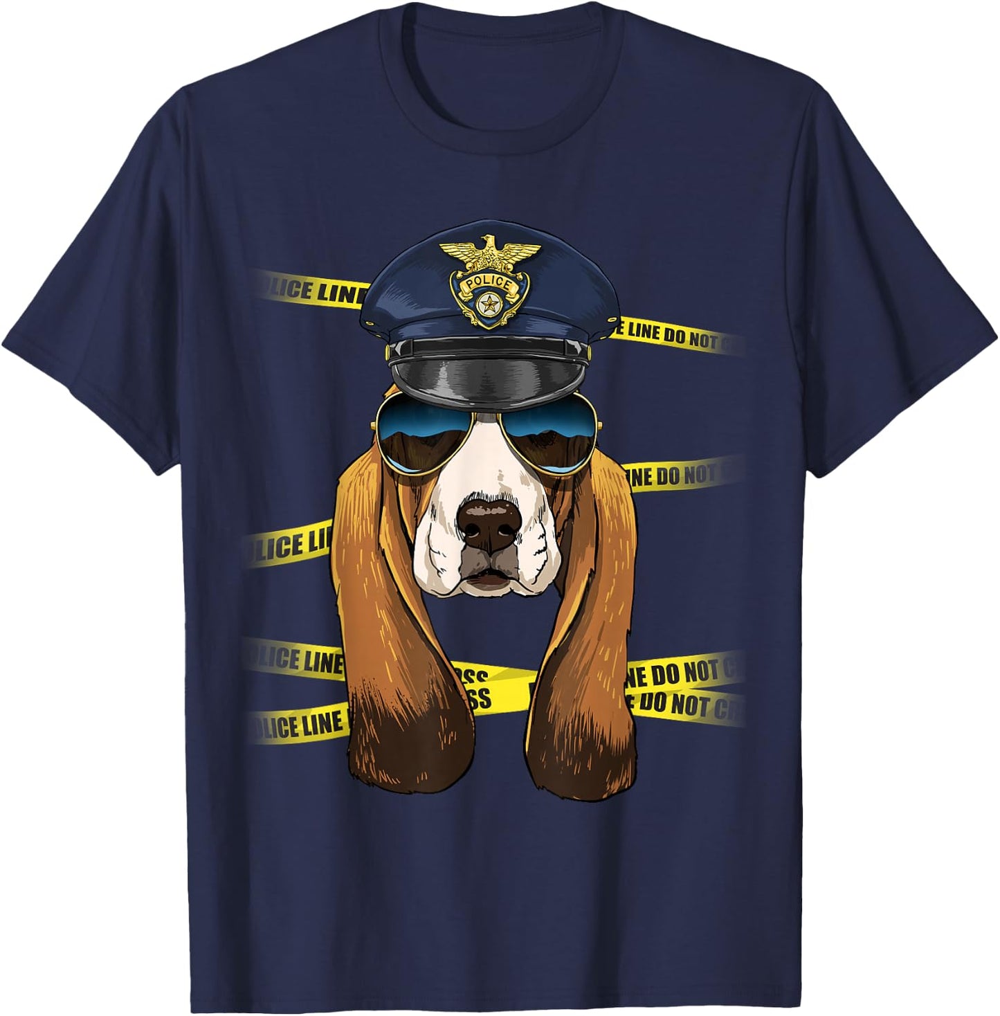 Basset Hound Police Basset Hound K-9 Dog Lover T-Shirt - T-Shirt | Navy