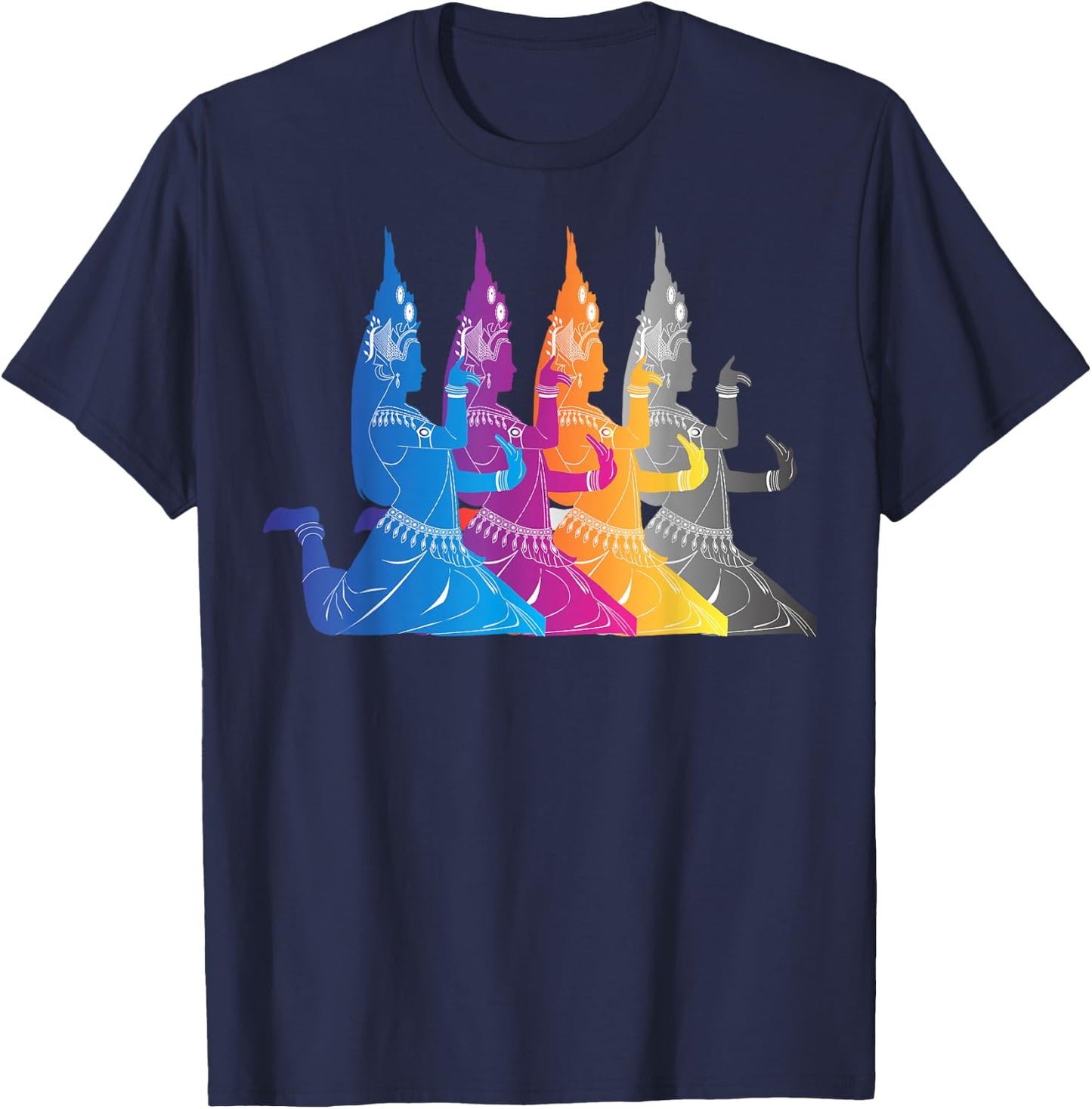 Southeast Asian Colorful Traditional Dance Thailand Cambodia T-Shirt - T-Shirt | Navy