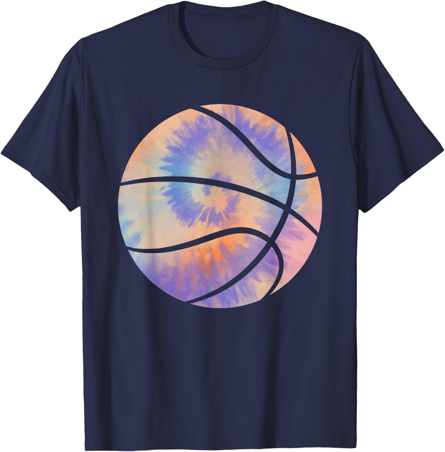 Basketball Tie Dye Colorful Rainbow Basketball Player Lover T-Shirt - T-Shirt | Navy