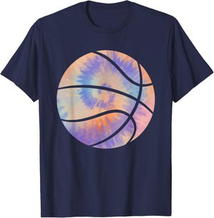 Basketball Tie Dye Colorful Rainbow Basketball Player Lover T-Shirt - T-Shirt | Navy
