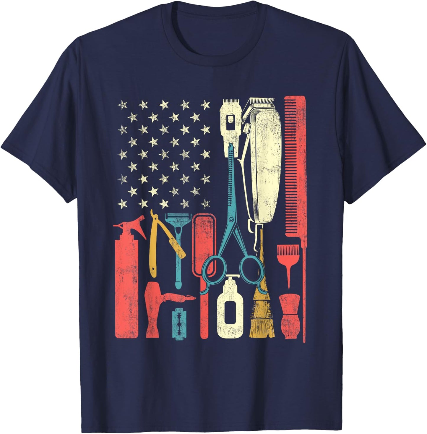 Barber Hairdresser Hair Stylist Coiffeur Haircut Hairstylist T-Shirt - T-Shirt | Navy