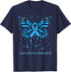 Lymphedema Butterfly Adults Blue Butterfly Birthday T-Shirt - T-Shirt | Navy