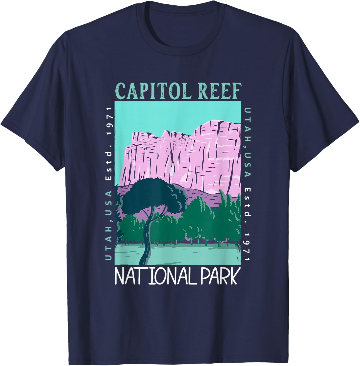 Capitol Reef National Park Utah Vintage T-Shirt - T-Shirt | Navy