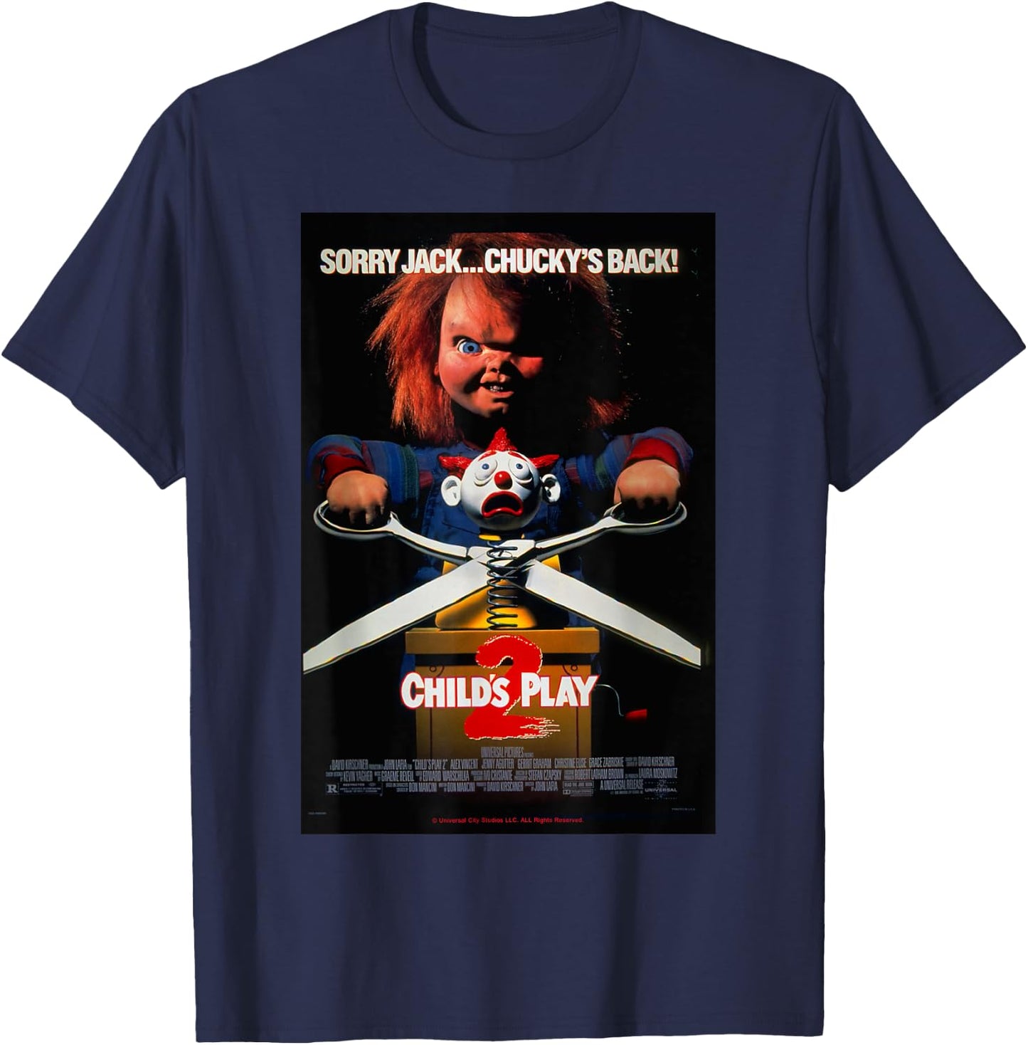 Chucky Child's Play 2 Guess Who's Back Poster T-Shirt - T-Shirt | Navy