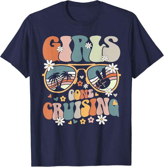 Cruise Squad Matching Girls Gone Cruising 2025 Women Girls T-Shirt - T-Shirt | Navy