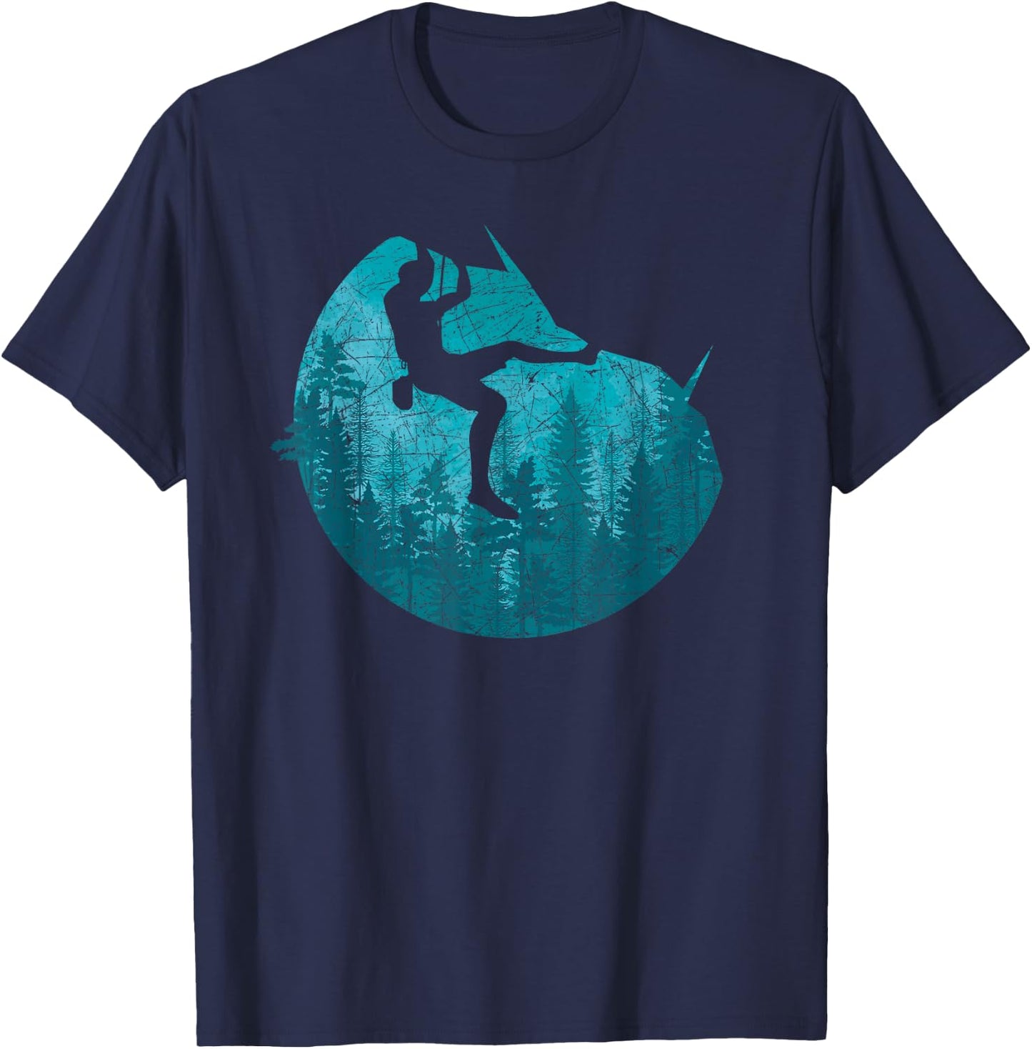 Forest Climber Bouldering Climb Outdoor Rock Climbing T-Shirt - T-Shirt | Navy