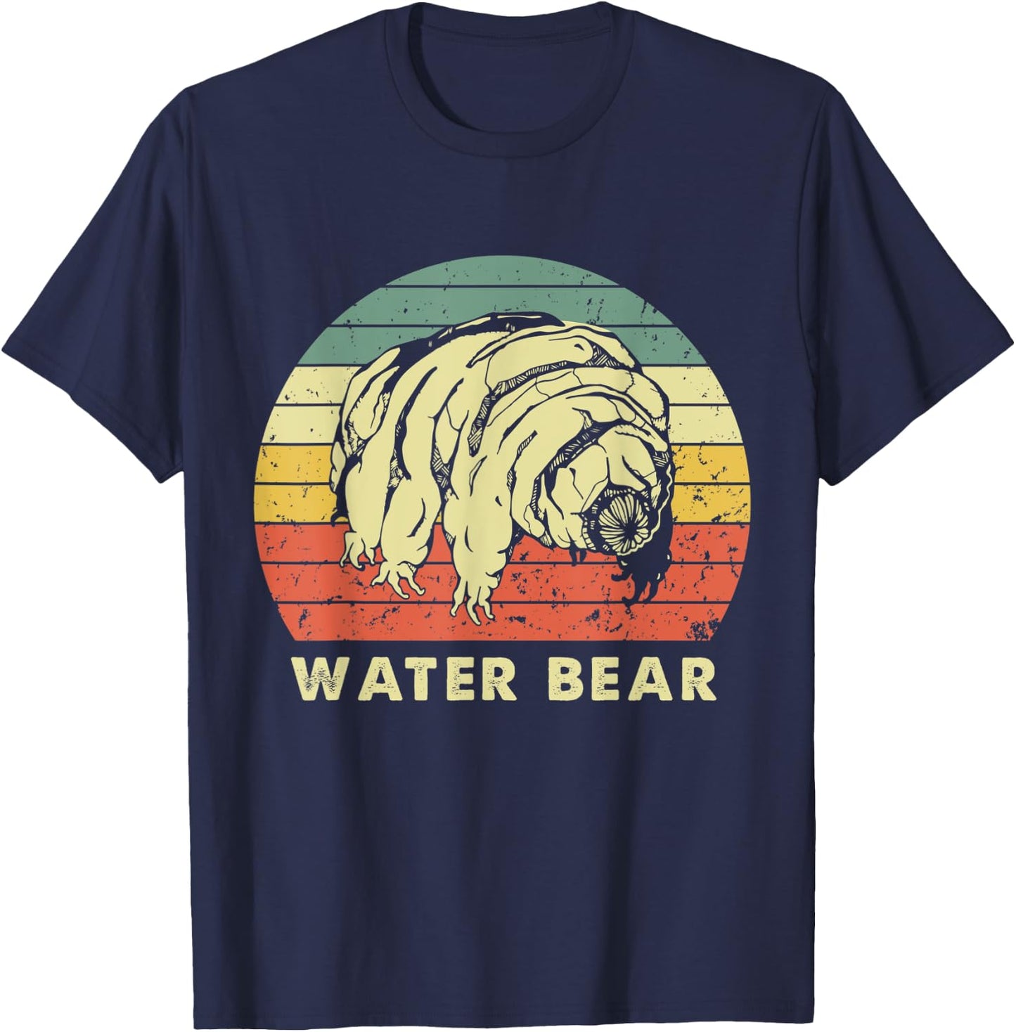 Tardigrade Water Bear Science Microbiology Vintage Retro T-Shirt - T-Shirt | Navy