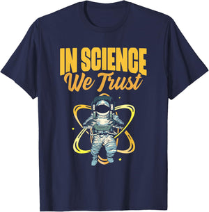 Cool In Science We Trust Atheist Astronaut Humanist T-Shirt - T-Shirt | Navy