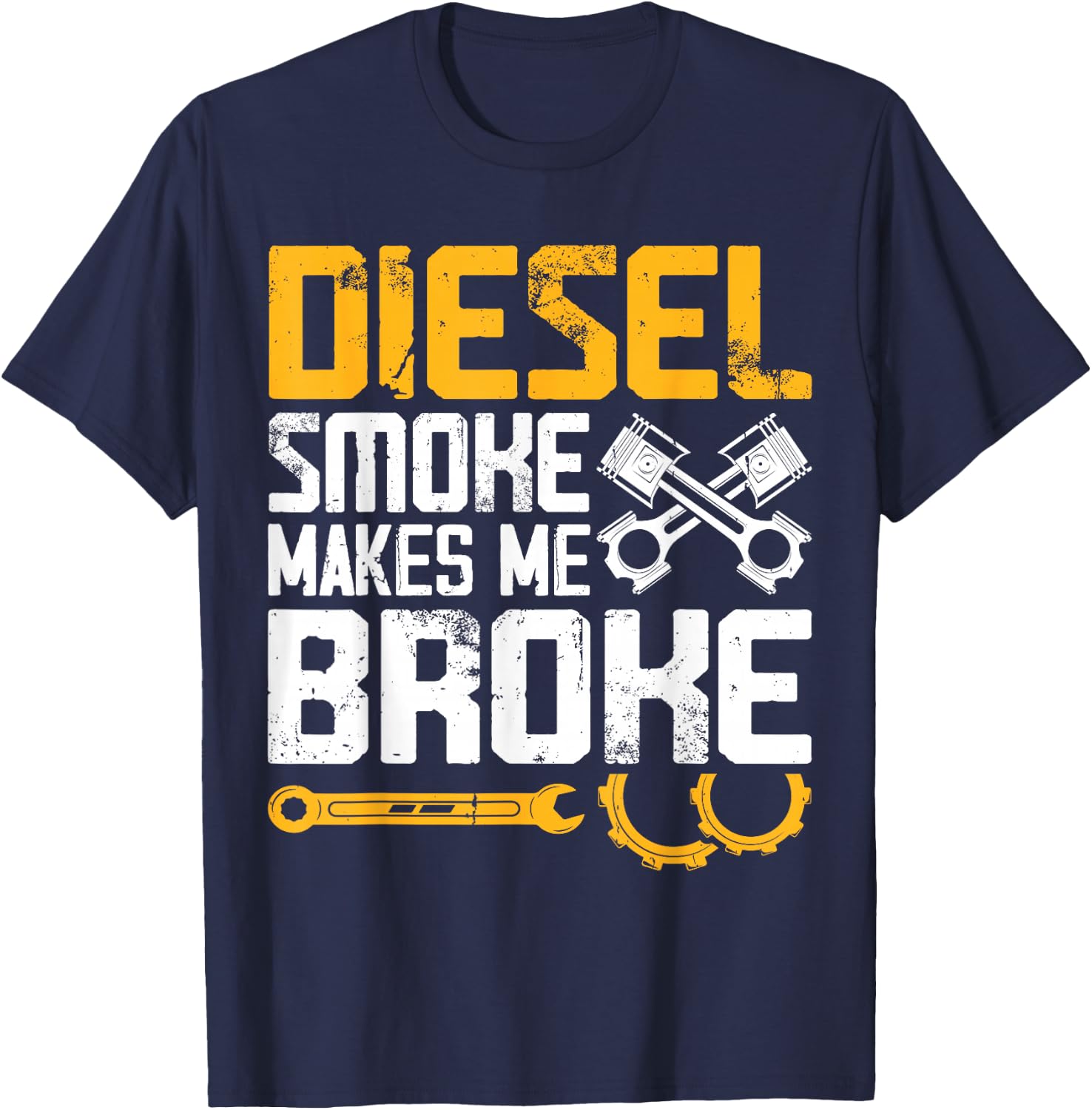 Diesel Smoke Makes Me Broke T-Shirt - T-Shirt | Navy