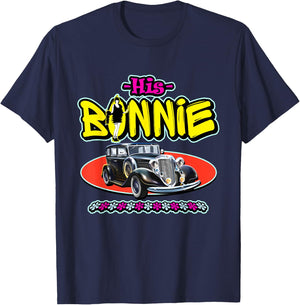 His Bonnie - Her Clyde - Cool Couples Matching T-Shirt - T-Shirt | Navy