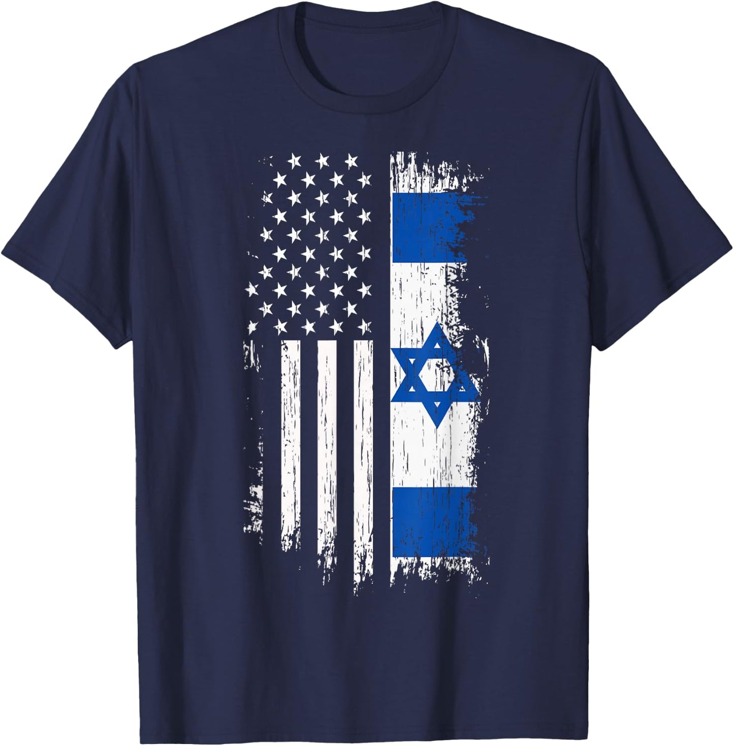 Israeli American Flag - Pride Israel USA Shirt T-Shirt - T-Shirt | Navy