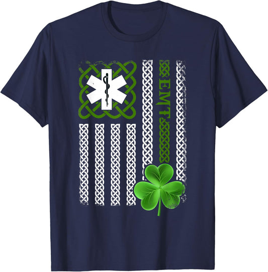 Funny EMS EMT Paramedic Gift St Patricks Day Shirts T-Shirt - T-Shirt | Navy