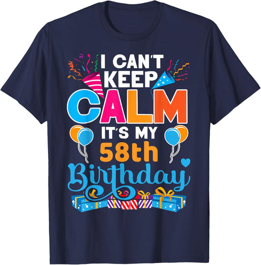 58 years old Bday It's My 58th Birthday Women Men T-Shirt - T-Shirt | Navy