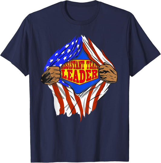 Funny Super Assistant Team Leader Hero Job T-Shirt - T-Shirt | Navy
