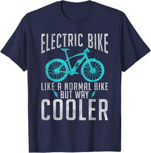 Electric Bike like a normal Bike but way cooler E Bicycle T-Shirt - T-Shirt | Navy