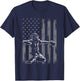 Baseball Catcher Shirt for Boys Men, Baseball USA Flag T-Shirt - T-Shirt | Navy
