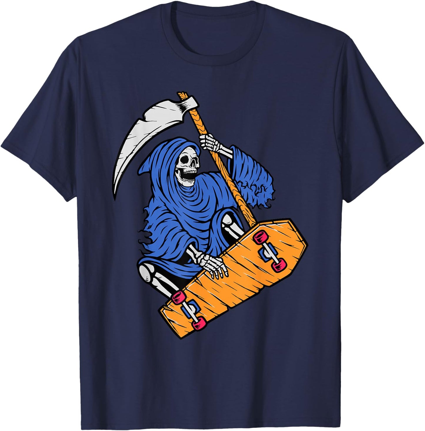 Halloween Skateboard Shirt Skateboarding Men Skateboarding T-Shirt - T-Shirt | Navy