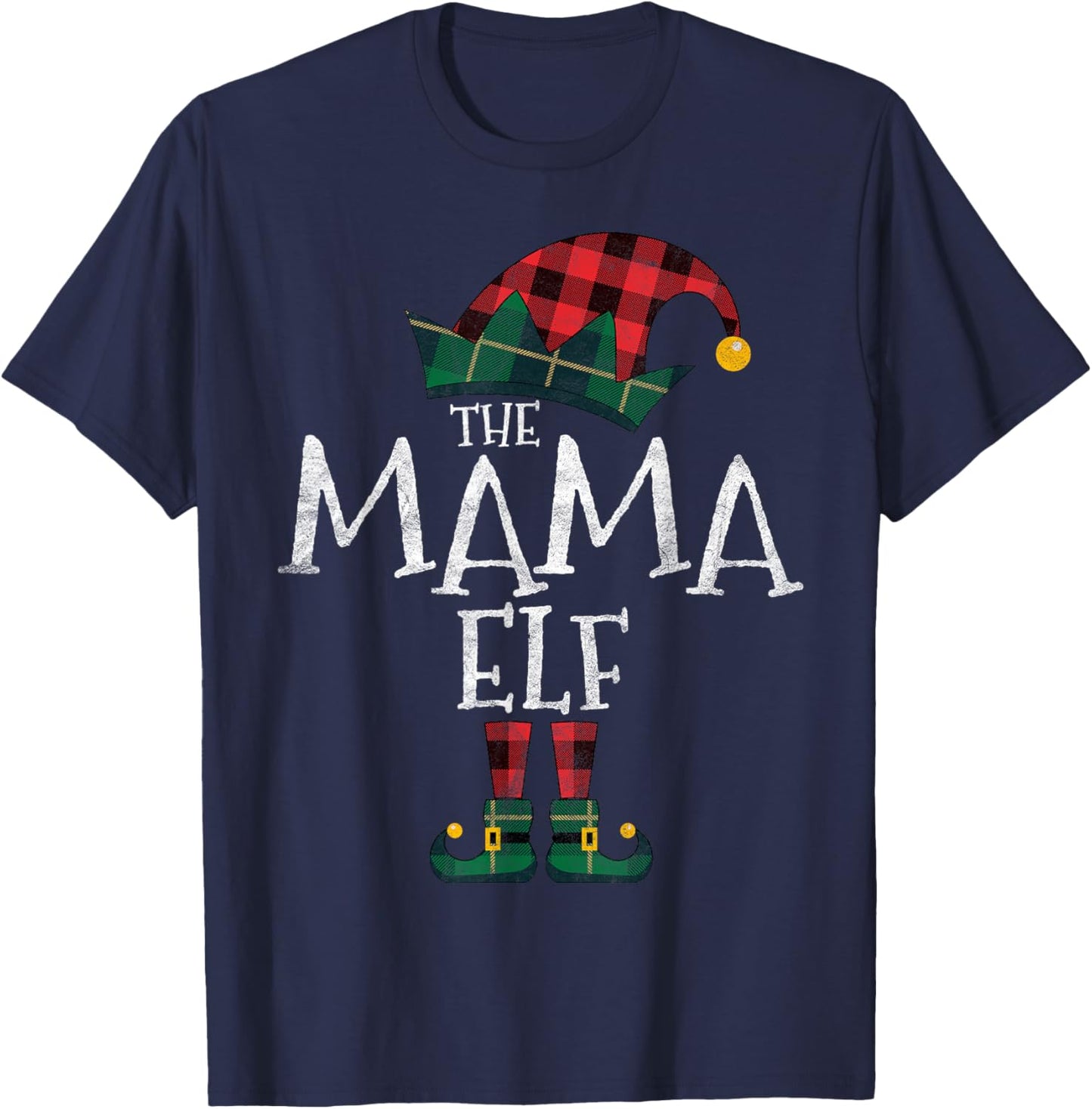 The Mama Elf Matching Family Group Gift Funny Christmas Xmas T-Shirt - T-Shirt | Navy