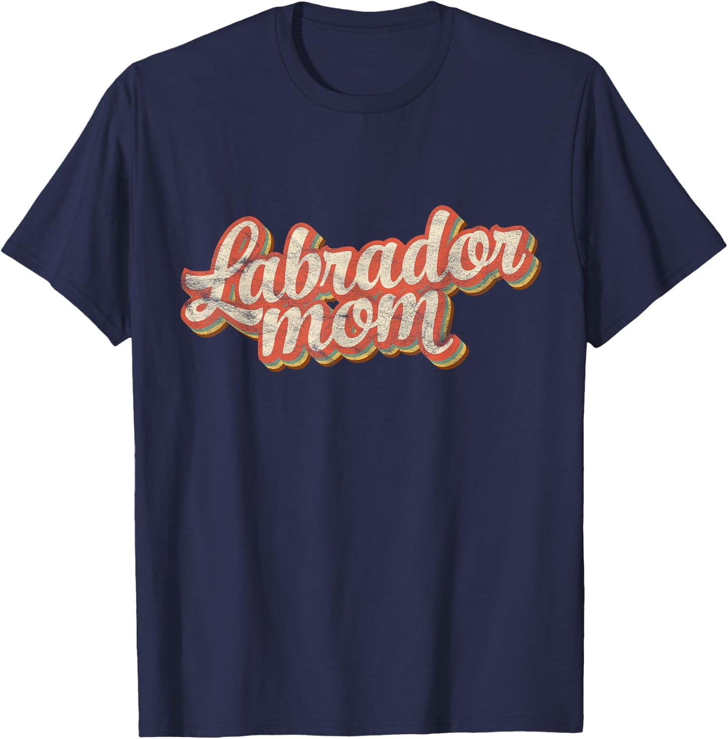 Vintage Labrador Mom Gift Dog Lover Golden Black Lab Mama Women Kids T-Shirt - T-Shirt | Navy