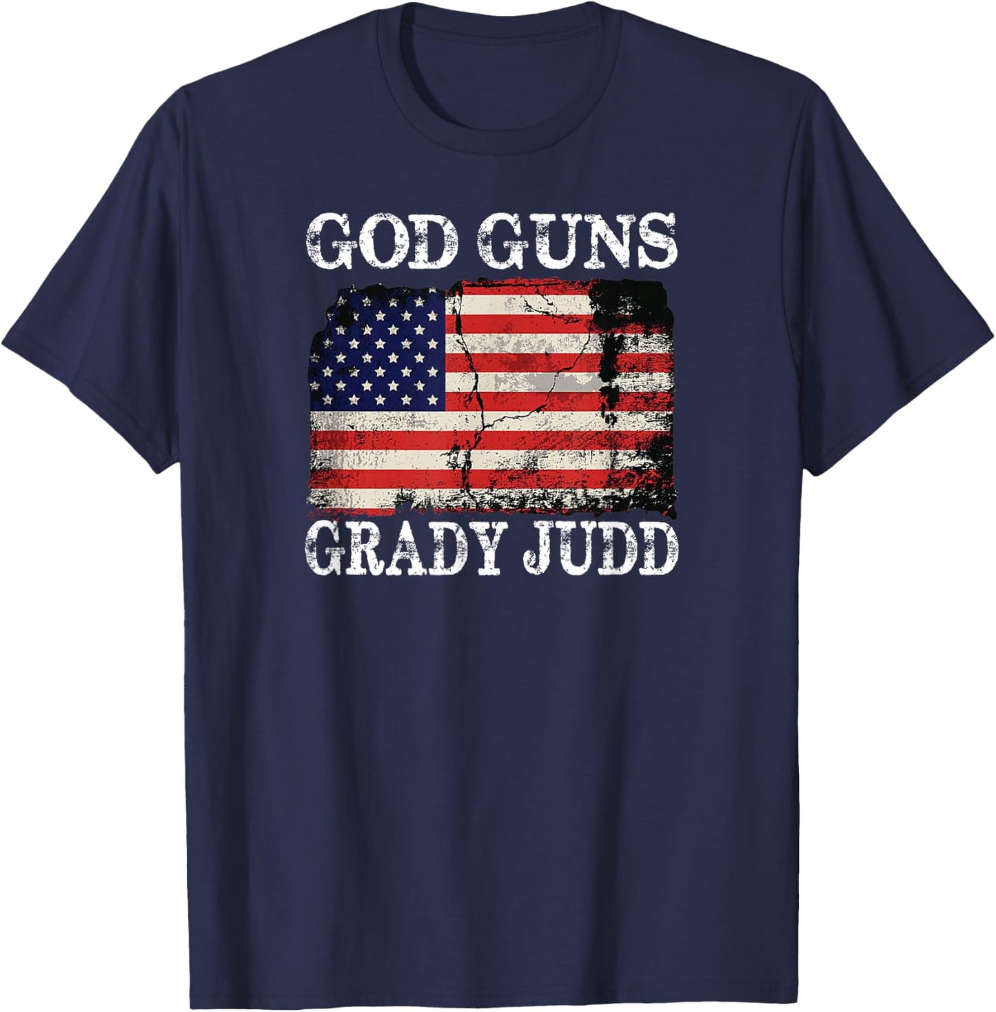 God Guns Grady Judd Us Flag T-Shirt - T-Shirt | Navy
