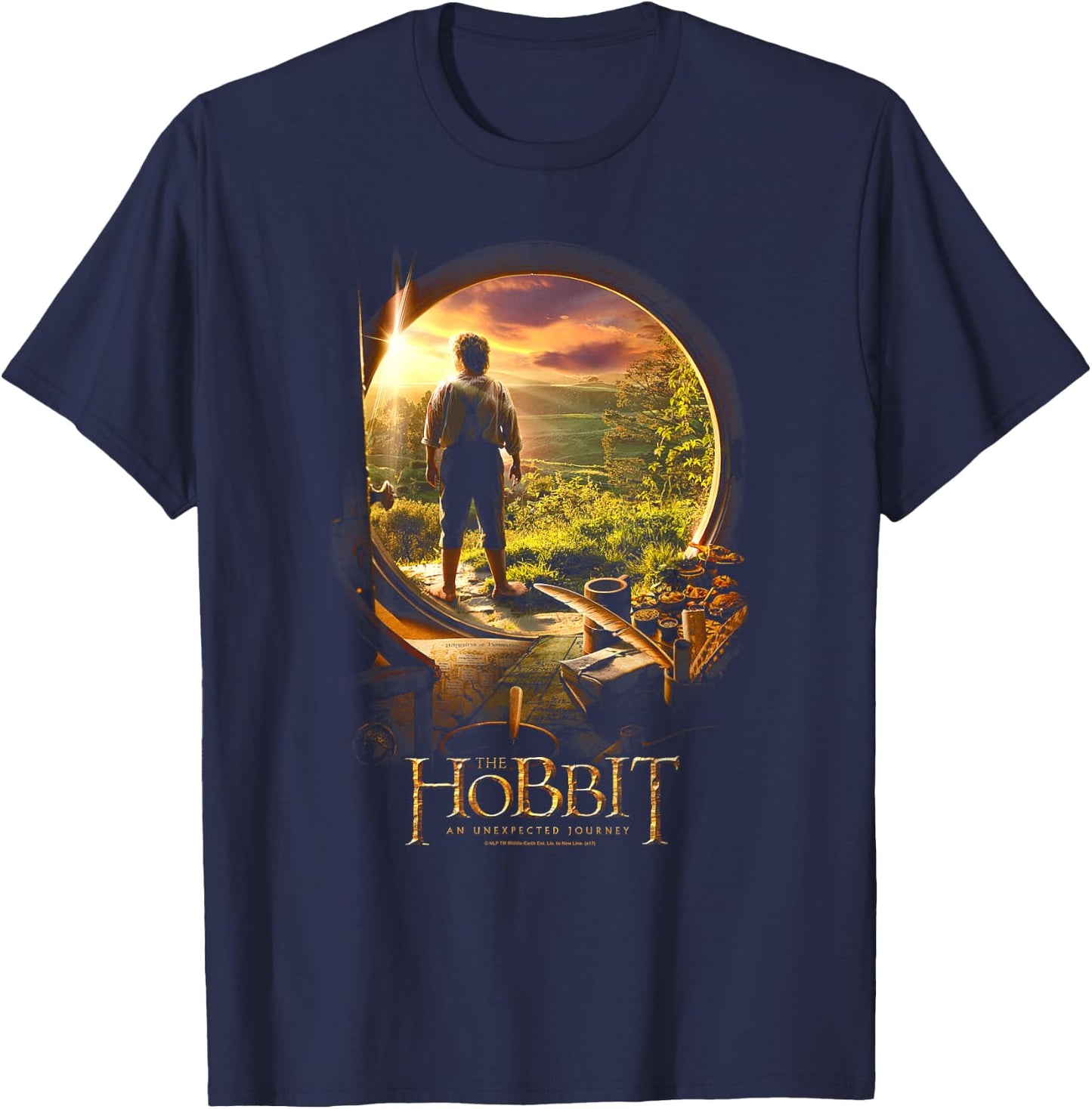 Hobbit Bilbo in Door T-Shirt - T-Shirt | Navy