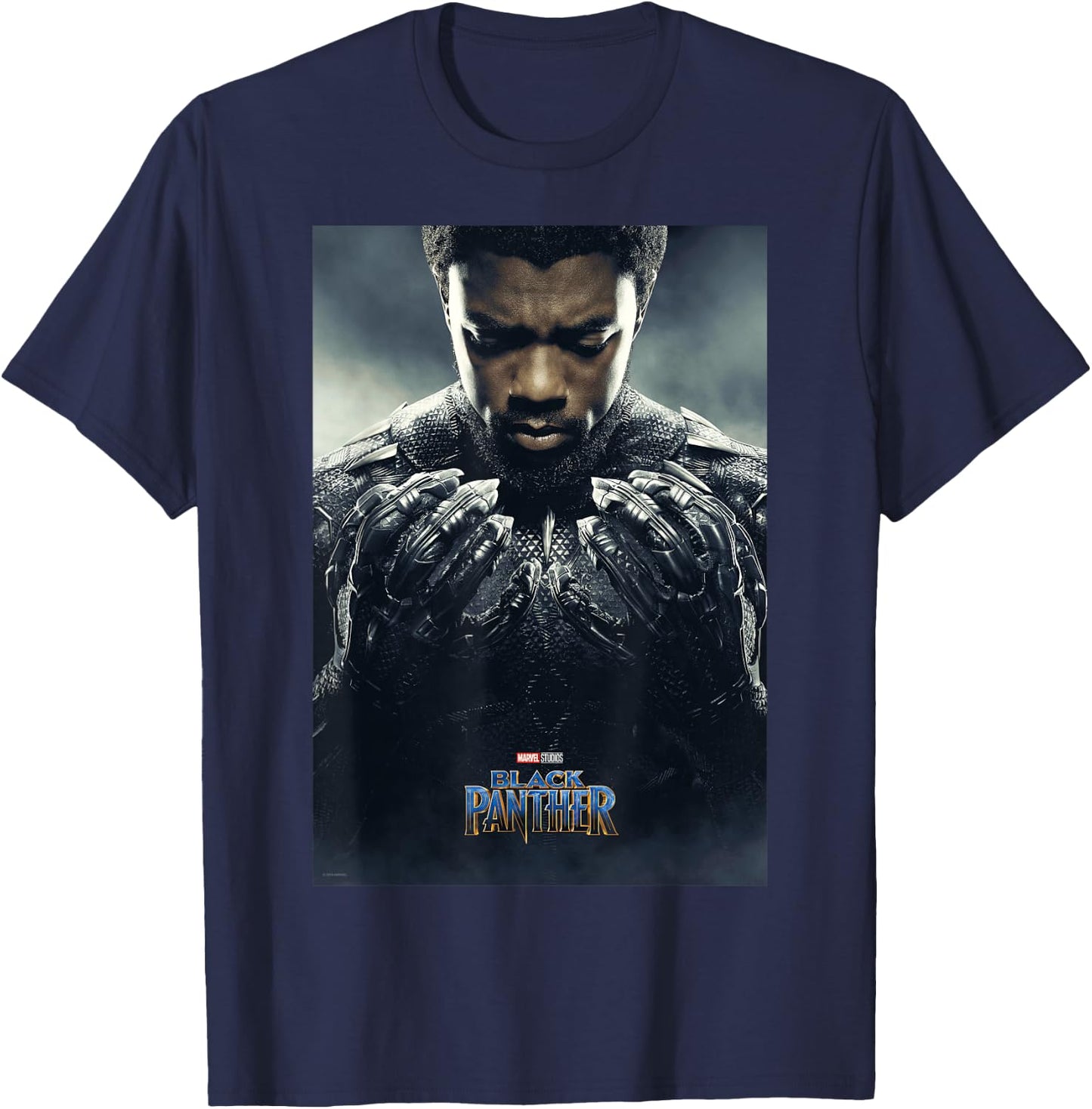 Marvel Black Panther Avengers T'Challa Poster T-Shirt - T-Shirt | Navy