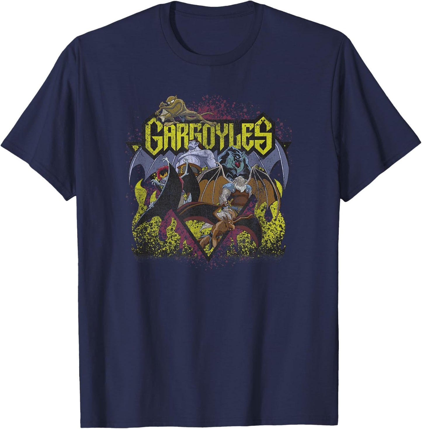 Disney Gargoyles Retro Rock and Roll T-Shirt - T-Shirt | Navy