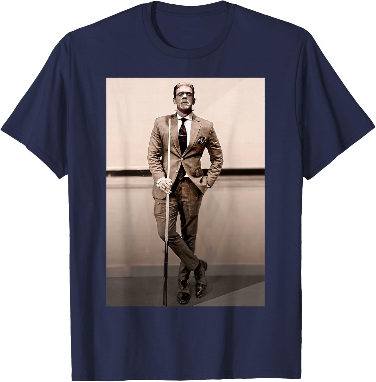 Frankenstein Dapper Frankenstein Monster In Suit Halloween T-Shirt - T-Shirt | Navy