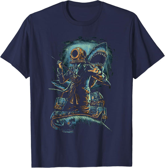 Deep Sea Commercial Diver Fishing, Scuba Diving, Boating T-Shirt - T-Shirt | Navy