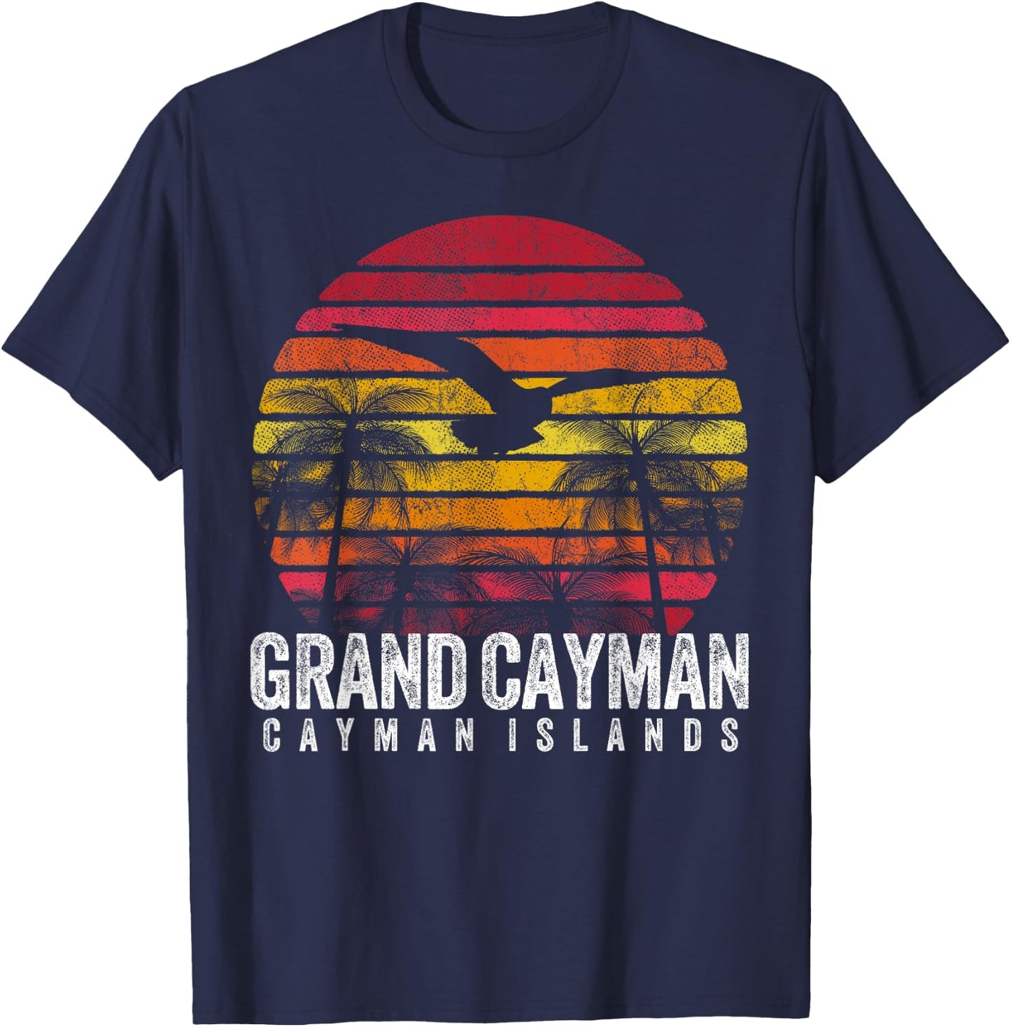 GRAND CAYMAN ISLANDS Gift Beach Vintage Souvenir Retro Gift T-Shirt - T-Shirt | Navy