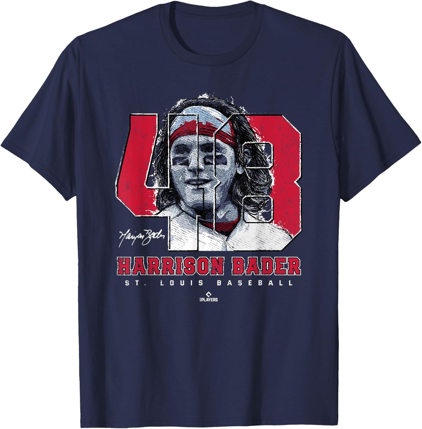 Harrison Bader Silhouette Tots St Louis MLBPA T-Shirt - T-Shirt | Navy