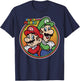 Nintendo Super Mario & Luigi Brothers Circle T-Shirt - T-Shirt | Navy