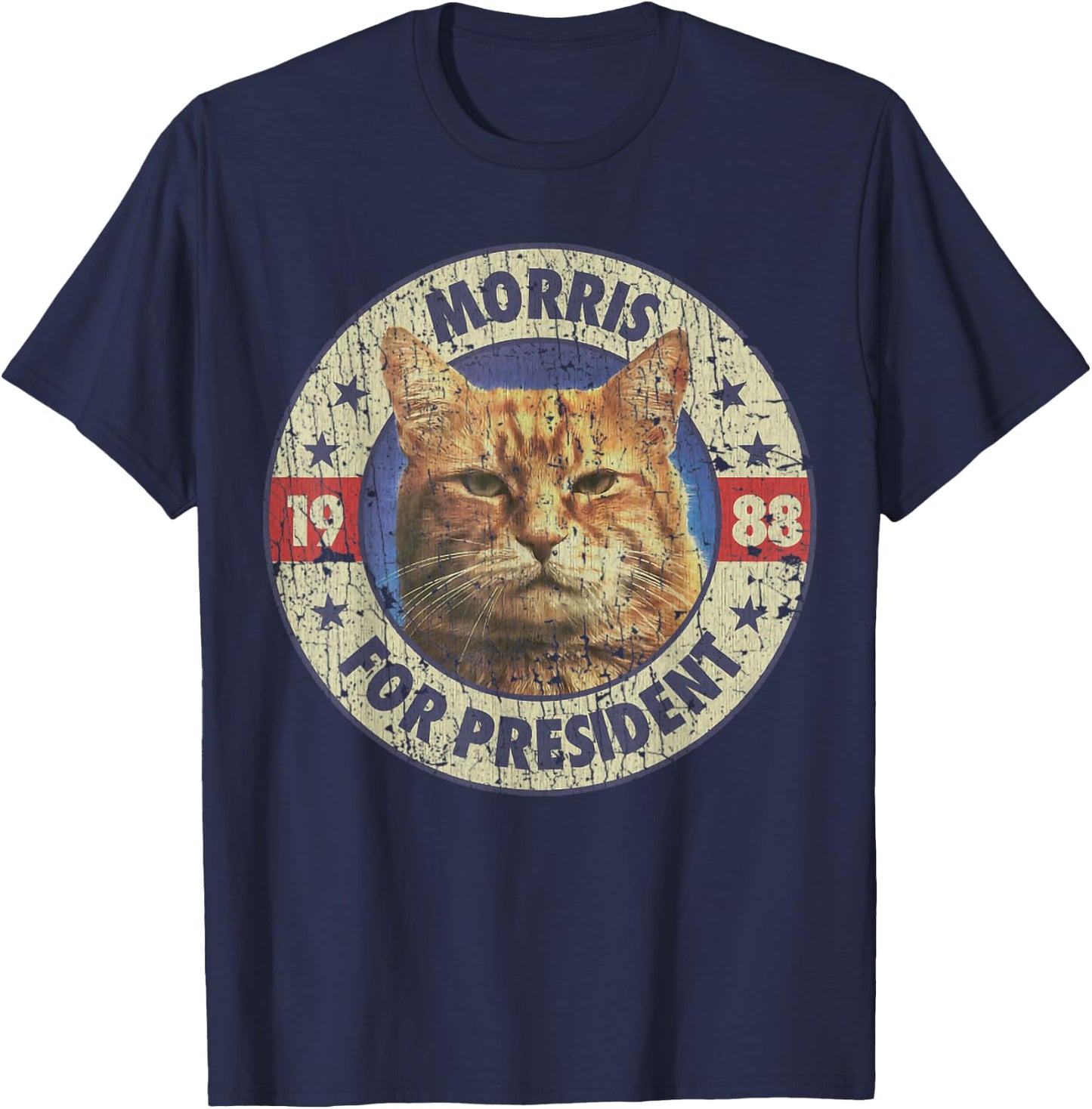 Morris For President Vintage 1988 Cat Lover T-Shirt - T-Shirt | Navy